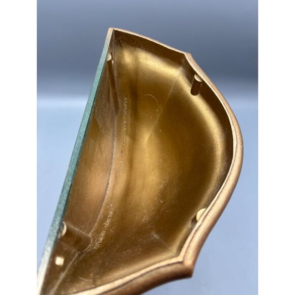 Vtg 70s‎ Gold Tone Wall Pocket Planter Decor Hollywood Regency - Picture 4 of 7